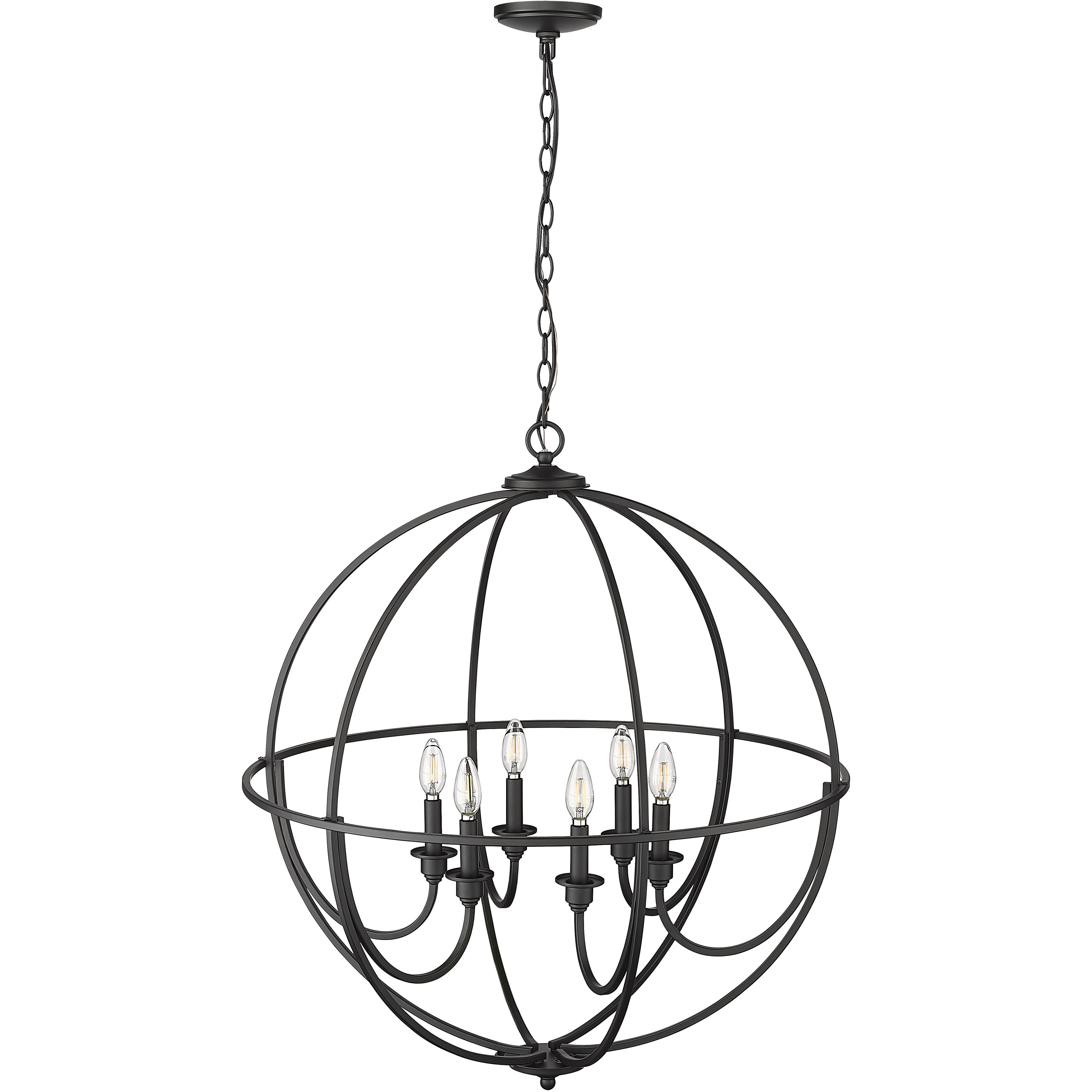 Artemis 6 Light 30 inch Matte Black Chandelier Ceiling Light